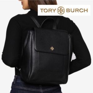 Tory Burch Pebbled Leather Flap Backpack